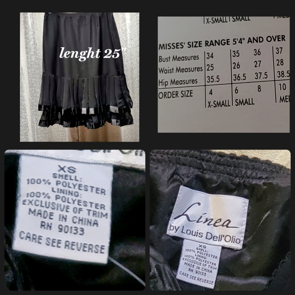 NEW Black Layered Skirt with Satin Trim - Picture 3 of 5